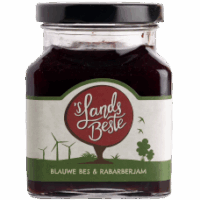 blauwe bes & rabarber jam
